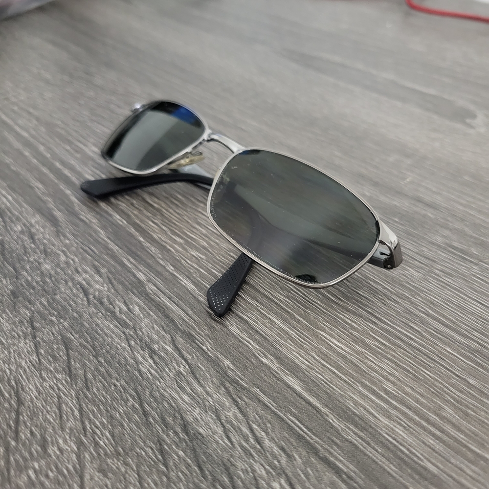 Ray-Ban RB3534 004 Sunglasses Mens Black Metal Rectangular Grey Lens 59-17-135